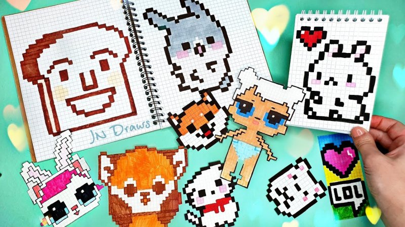 Как нарисовать по клеточкам куклу ЛОЛ