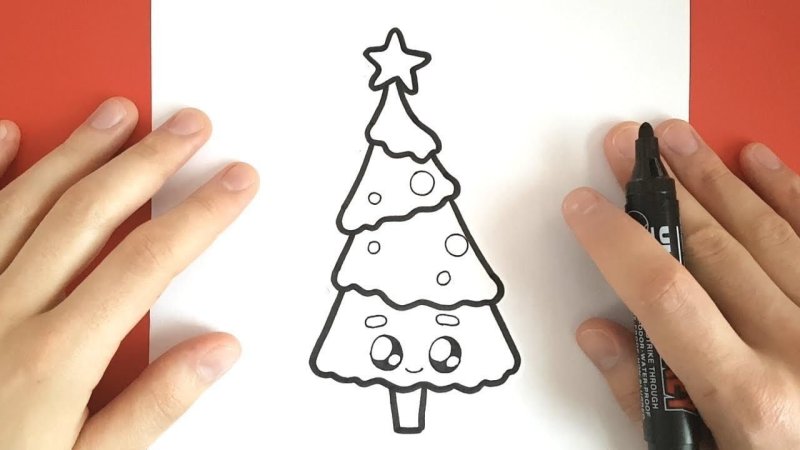 Елка маркерами