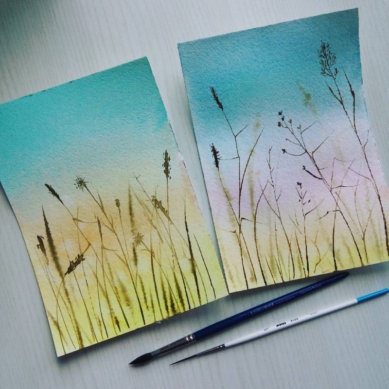 Рисование акварельными карандашами