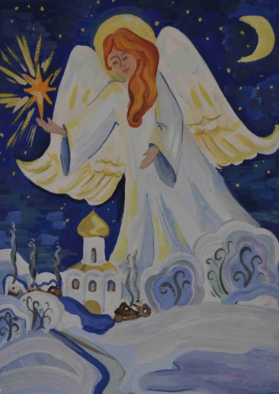 Рисунок на рождественскую тему