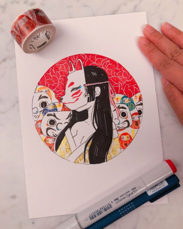 Рисунки маркерами