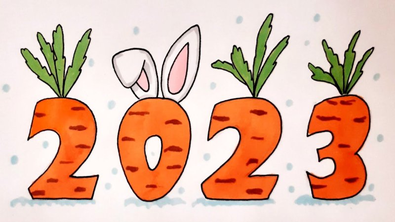 Рисунки для срисовки на новый год 2023