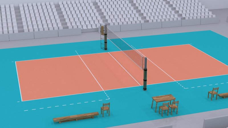 Волейбольная площадка для 3д Макс