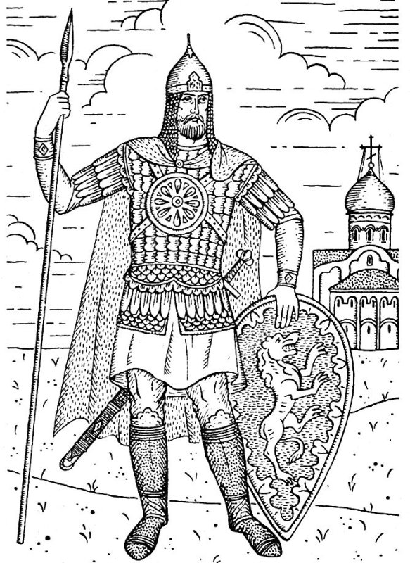 Древнерусский воин-защитник Александр Невский