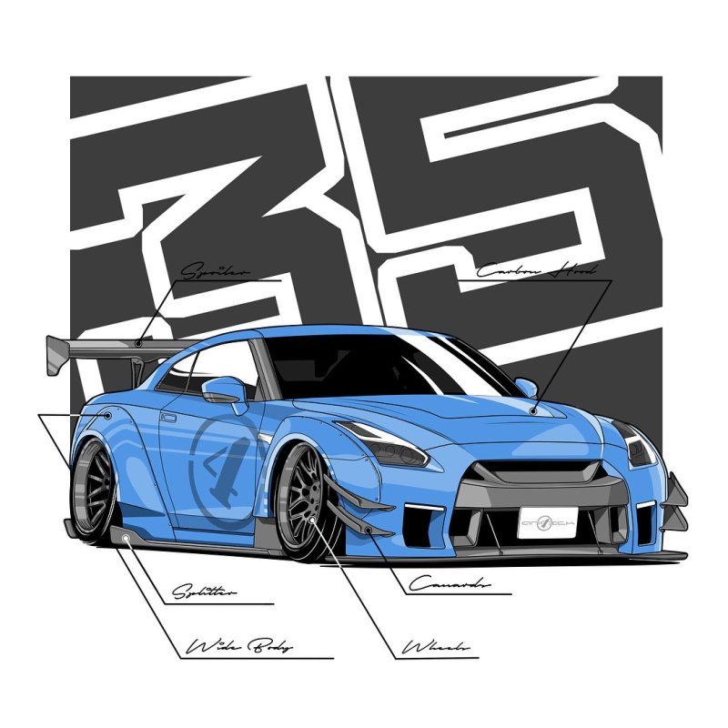 Nissan GTR r35 чертеж