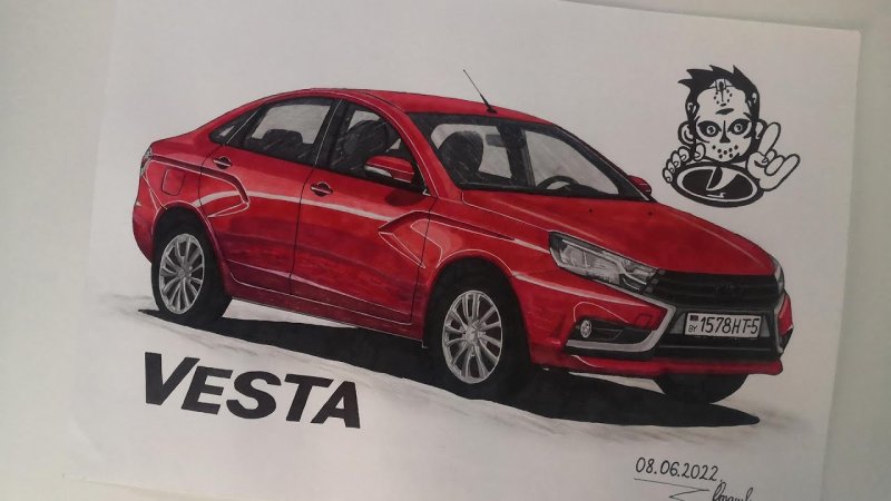 Рисунок машины Лада Веста