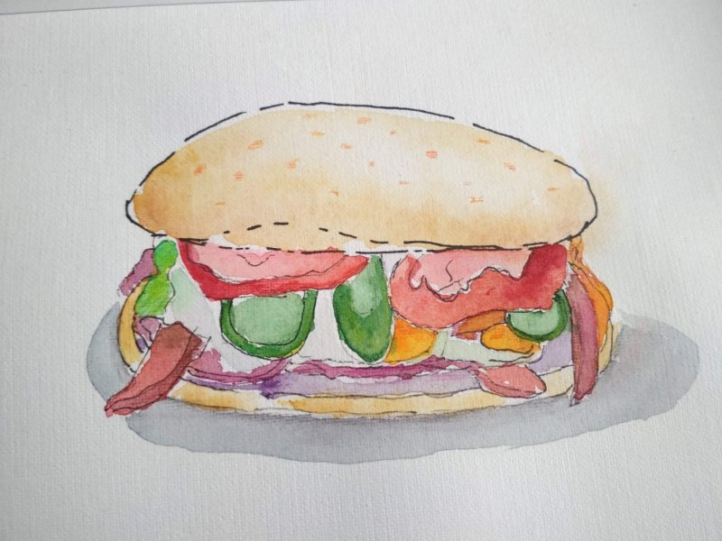 Нарисованный гамбургер