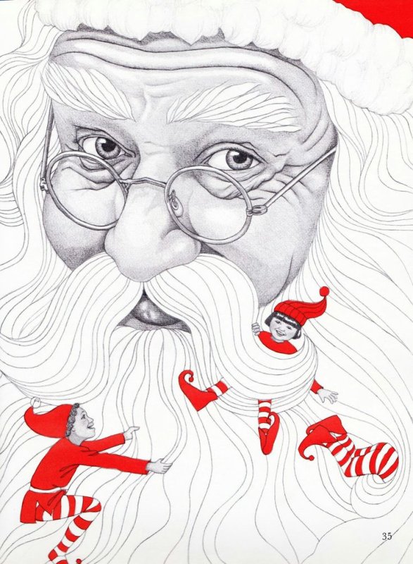 санта клаус рисунки