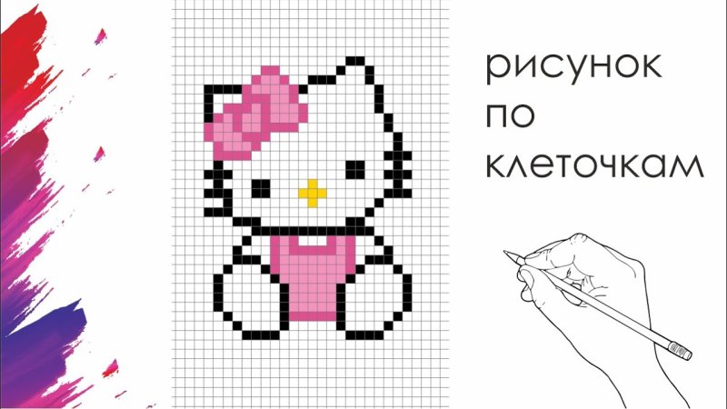 Рисунки по клеточкам hello Kitty
