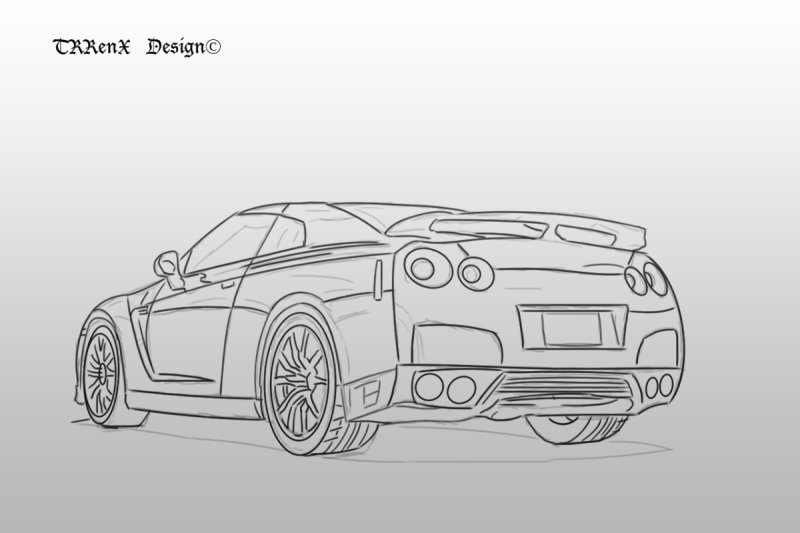 Nissan GTR r35 раскраска
