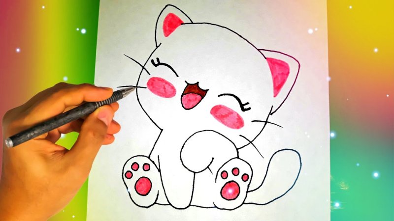 Рисунок кота легкий для срисовки