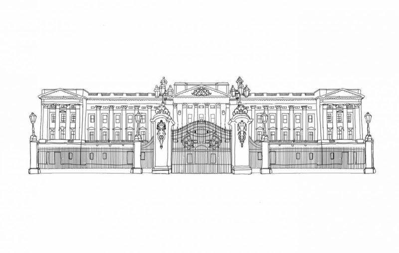 Букингемский дворец чертеж фасад