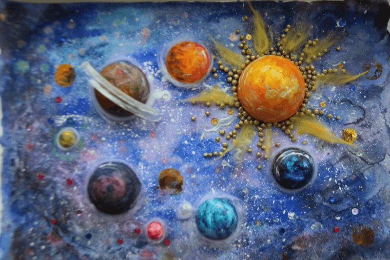 картина космоса с планетами