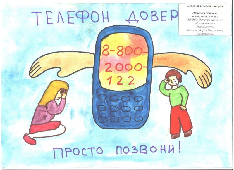 Детские рисунки на тему телефон доверия