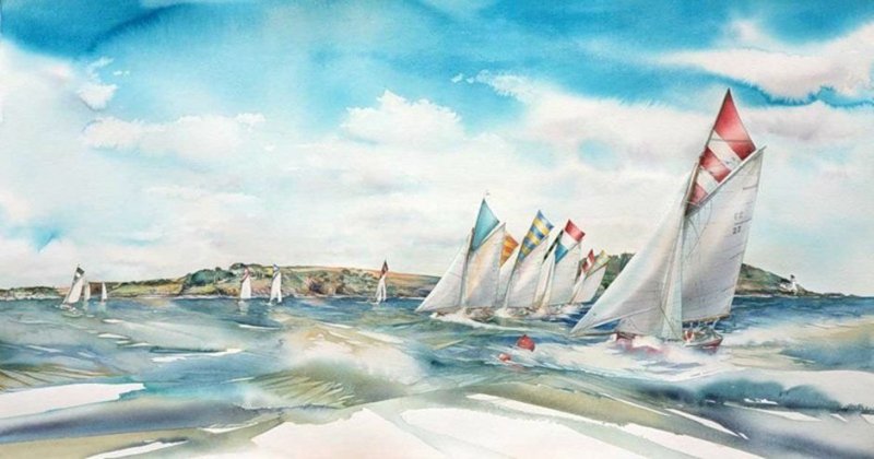 Терри Харрисон Акварельные пейзажи море корабль