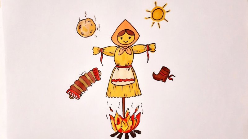 Масленица рисунок