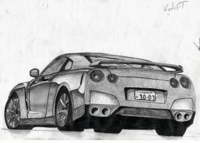 Nissan GTR 35 drawing