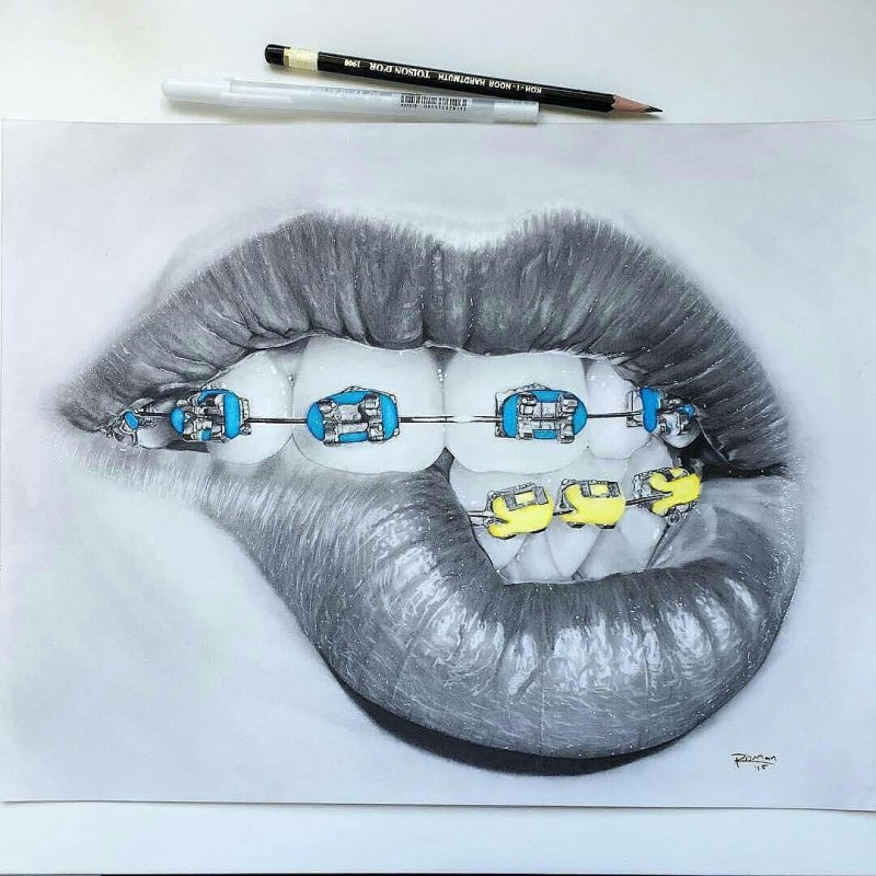 Рисовать зубы