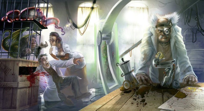 Концепт арт лаборатория Безумный учёный