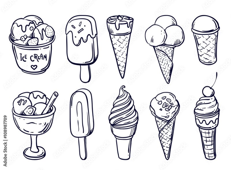 мороженое раскраска