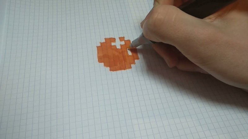 Рисунки по клеточкам Мандаринка