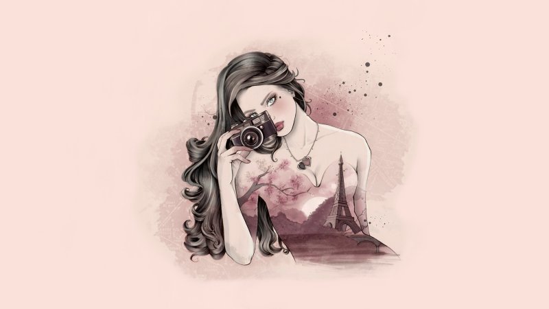 Красивая девушка рисунок