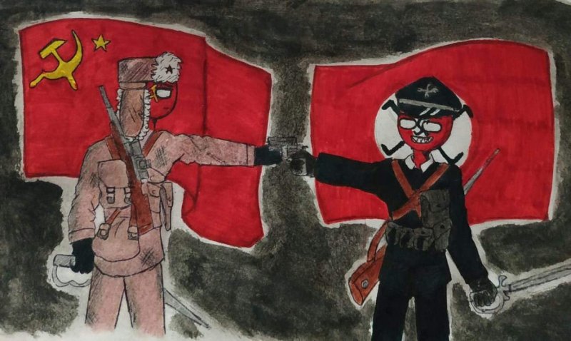 Флаг третьего рейха рейха и СССР