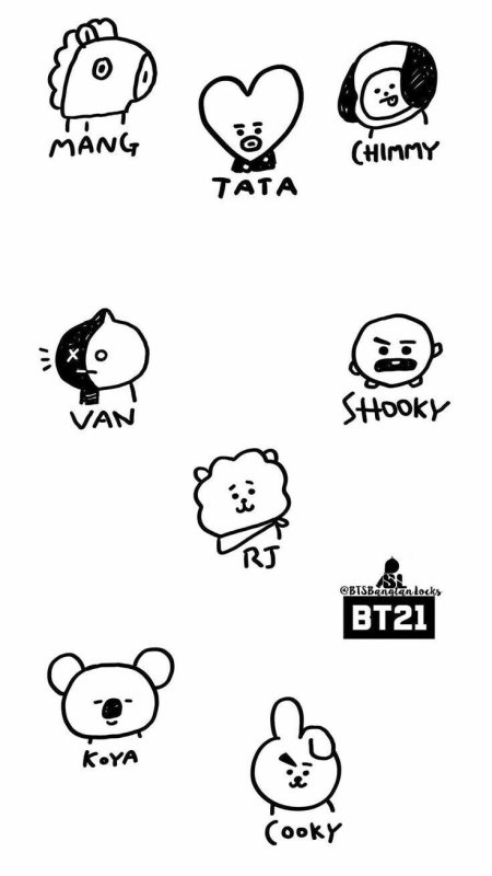 Bt21 тату эскизы