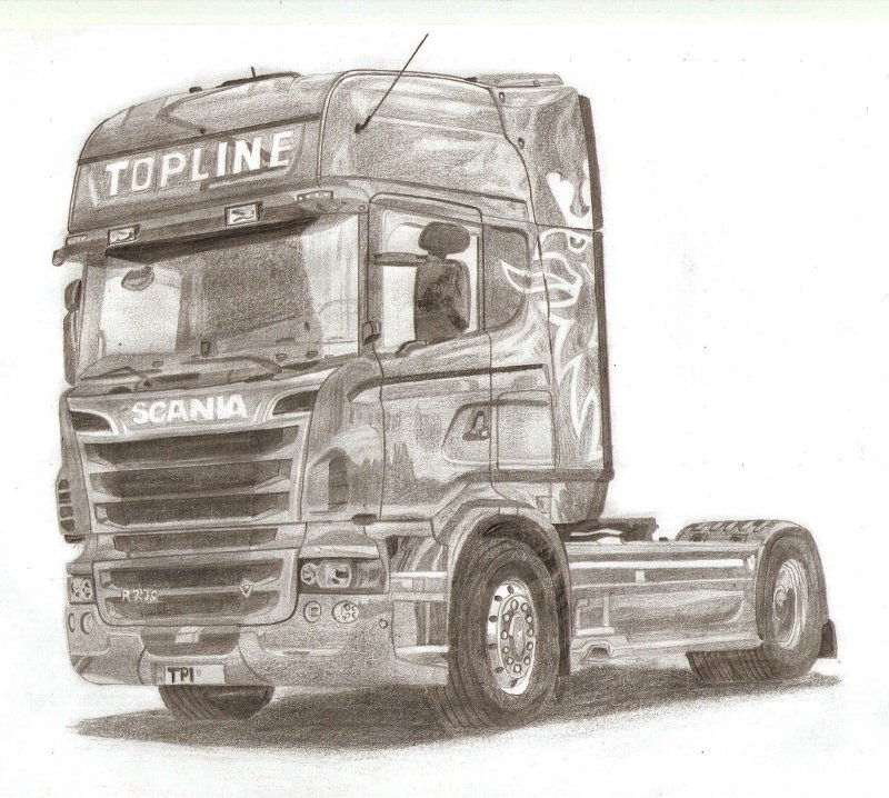 Раскраска тягач Скания r420