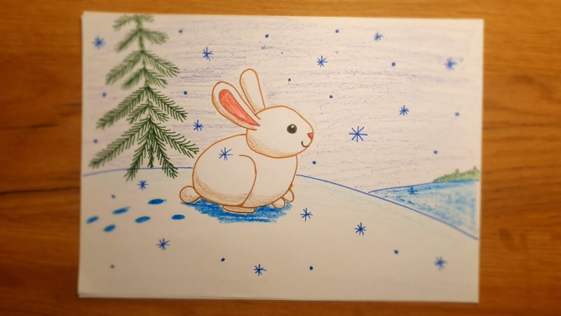 Рисование зайчика