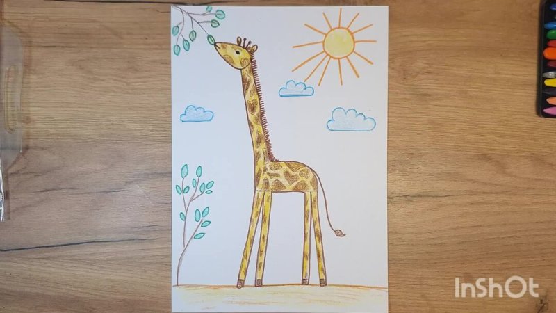 Жираф рисунок для детей