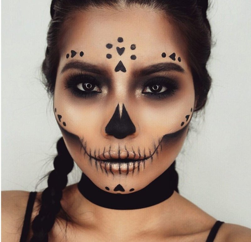 Макияж на Хэллоуин скелет