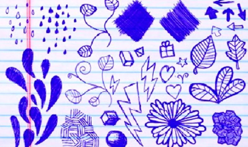 Узоры ручкой в тетради