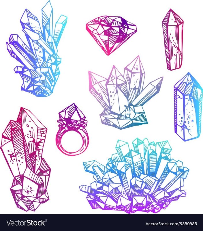 кристалл рисунок