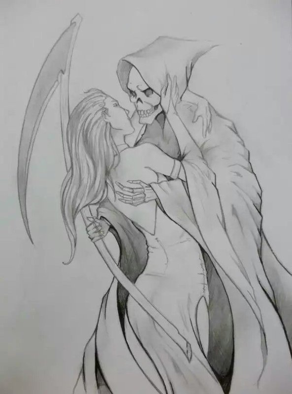 Рисунки карандашом для срисовки смерть