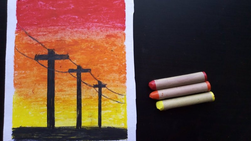 рисование масляной пастелью