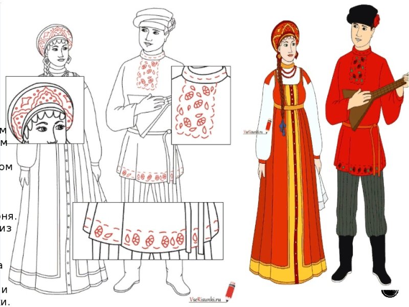 Эскиз русского народного костюма