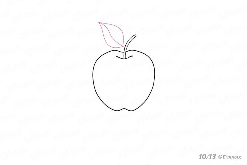 Яблоко для срисовки карандашом