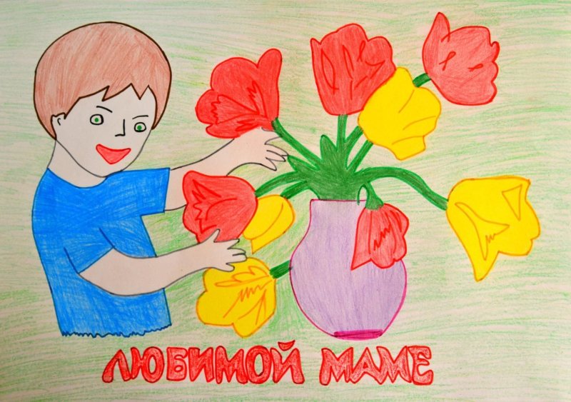Детские рисунки к 8 марта