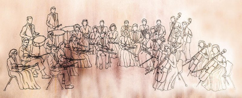 Рисунок на тему симфонический оркестр