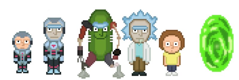 Огурчик Рик пиксель арт