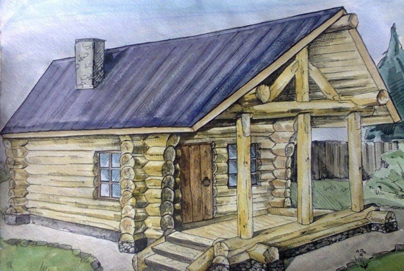 Русская изба пятистенок