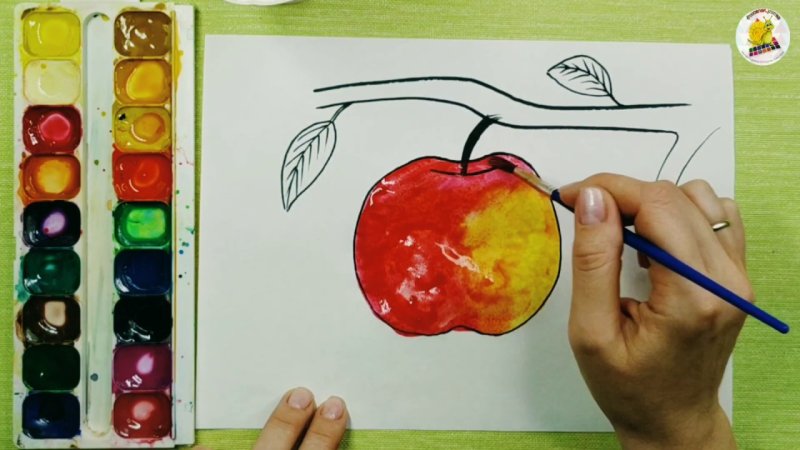 Рисование яблоко для малышей