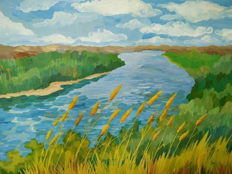 Рисунок река Дон рисунок река Дон