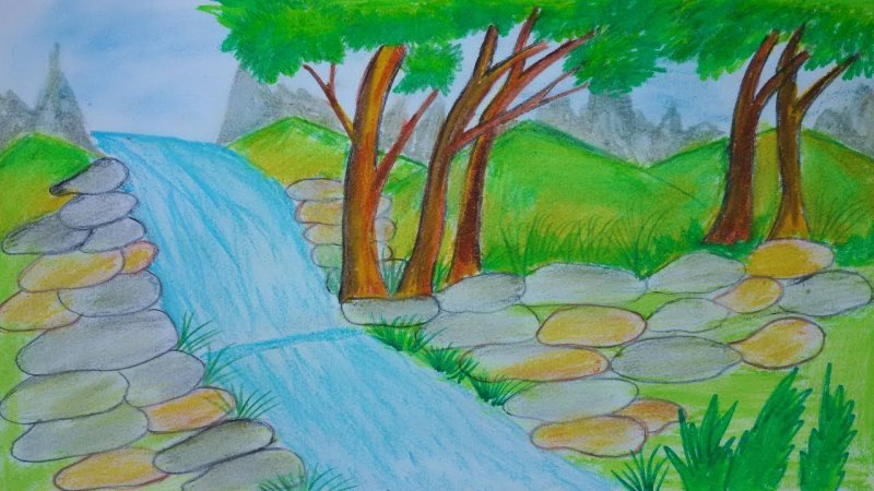 Рисунки для срисовки природа