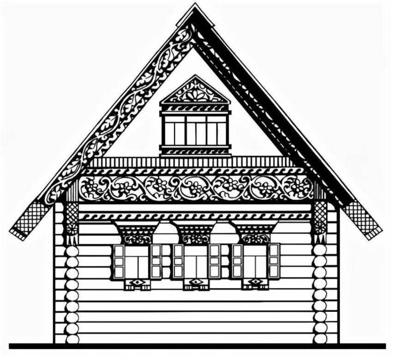 Эскиз русской избы