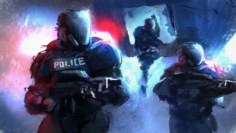 Киберпанк 2077 полиция арт