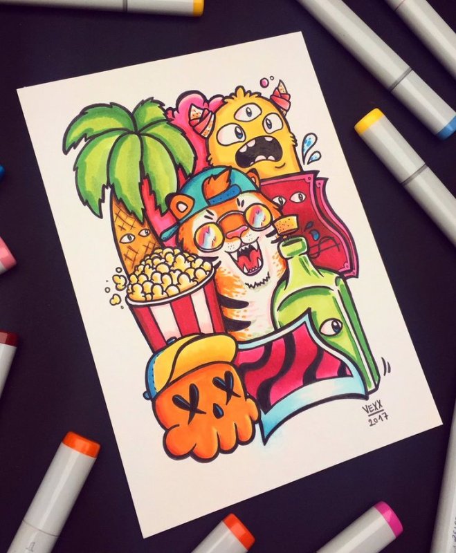 Рисунки фломастерами