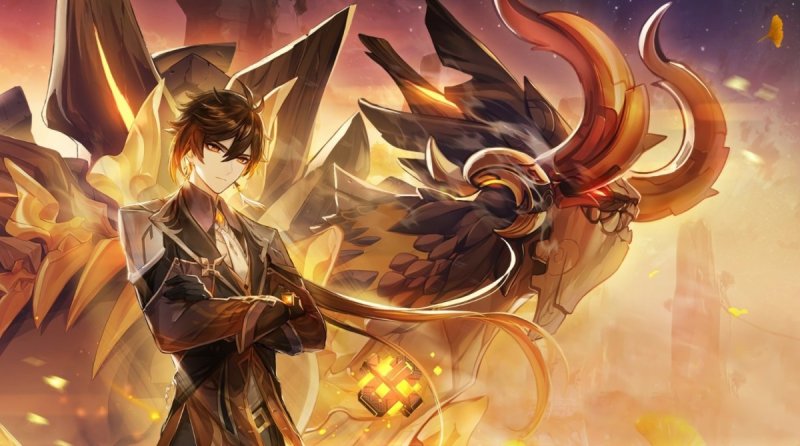 Геншин Импакт Чжун ли и Аждаха