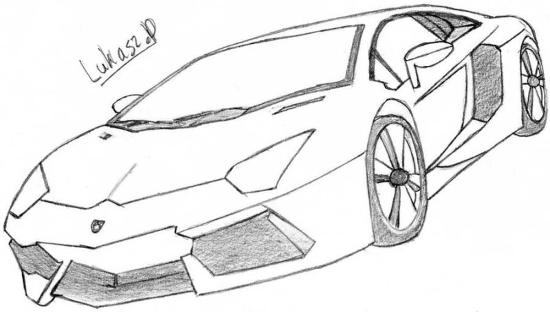 ламборджини авентадор начерченная